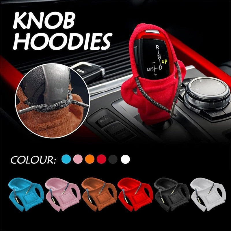 Cute Cotton Hoodie Gear Shift Cover – Adjustable & Stylish Knob Accessory